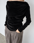 【予約販売】10月上旬-発送 Unbalance gather sier velours tops