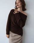 Unbalance knit tops