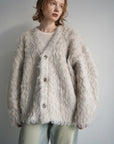 Shaggy mohair cardigan