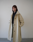Curve sleeve raglan trench coat