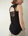 Back open knit tops