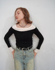 Lib off shoulder layered top