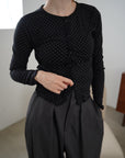Dot frill cardigan