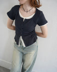 Layered lib half sleeve tops
