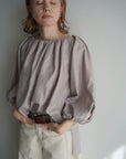 Leather like off shoulder top