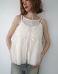 Front ribbon shaggy top