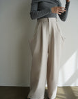 Twill drape pants