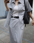 【5/22-発売】Half sleeve switching shirt