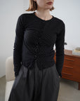 Dot frill cardigan