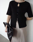 Front button half sleeve top