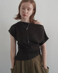 Unbalance tuck top