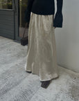 Satin wrinkle processing skirt