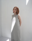 Slab flannel knit one-piece