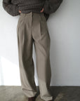 Side pleats slacks pants