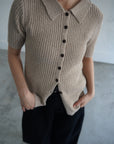 Bouclé knit polo