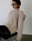 Alpaca shaggy over knit