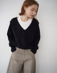 【予約販売】-10月下旬発送-Deep Vneck layered knit SET