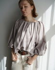 Leather like off shoulder top