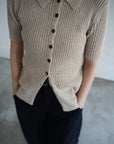 Bouclé knit polo
