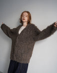 Shaggy mohair cardigan