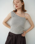 One shoulder lib top