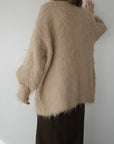 Shaggy mohair long cardigan