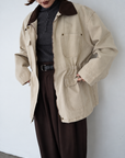 Corduroy Collar Two-Tone Jacket