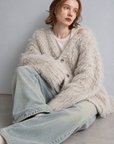 Shaggy mohair cardigan