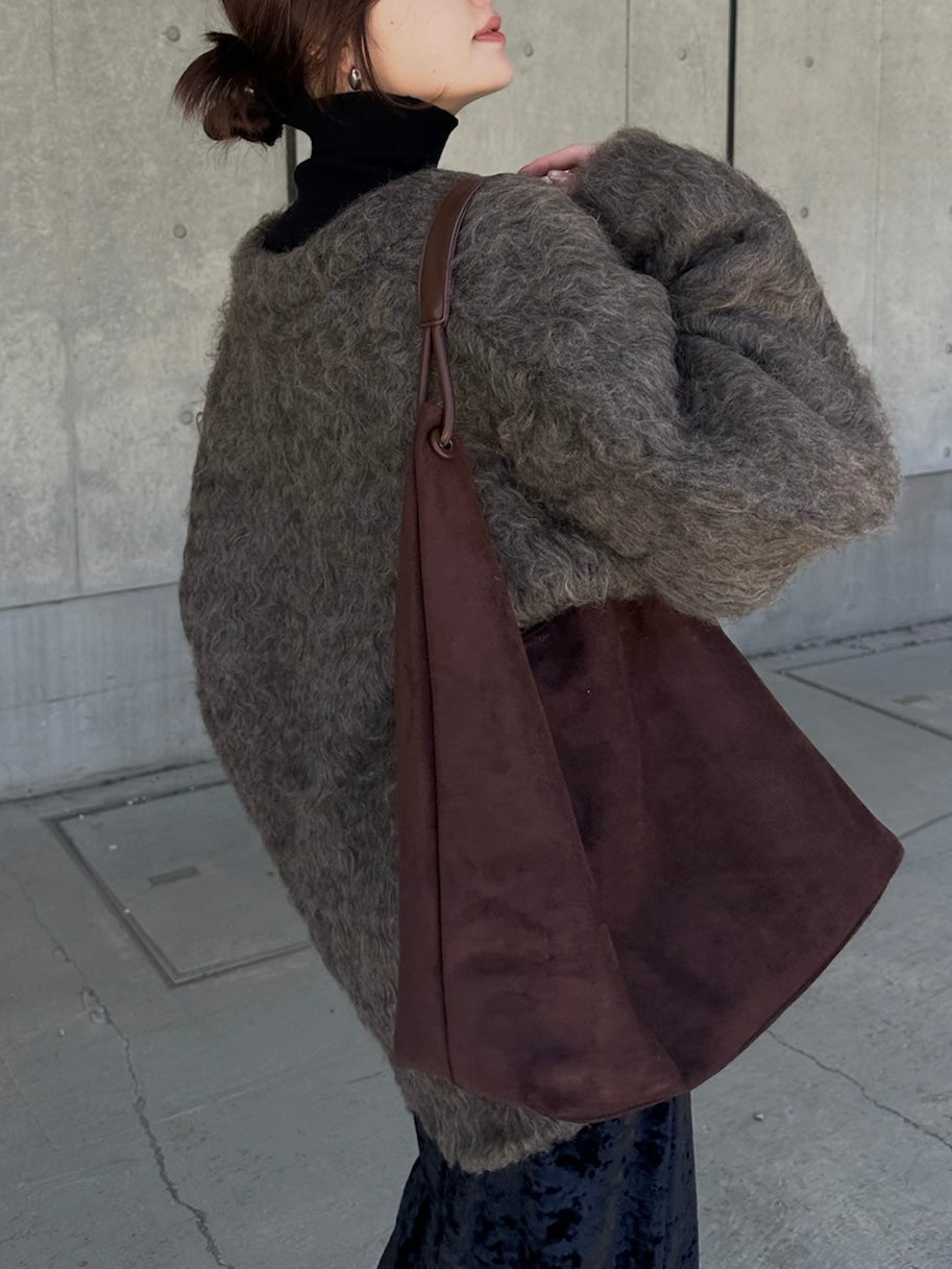 Suède round taught bag