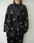 Velours flower pattern Shirt