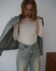 Wave tulle sheer top