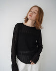 Wave tulle sheer top