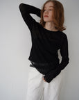 Wave tulle sheer top