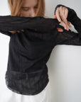 Wave tulle sheer top