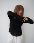 Wave tulle sheer top