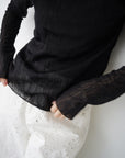 Wave tulle sheer top