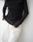 Wave tulle sheer top