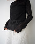 Wave tulle sheer top