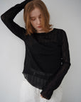 Wave tulle sheer top