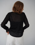 Wave tulle sheer top
