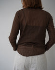 Wave tulle sheer top