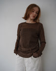 Wave tulle sheer top