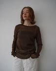 Wave tulle sheer top