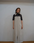 Denim bear zip one-piece