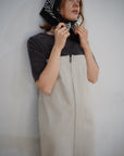 Denim bear zip one-piece