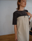 Denim bear zip one-piece