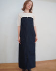 Denim bear zip one-piece