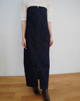 Denim bear zip one-piece