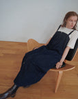 Denim bear zip one-piece