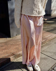 Satin wrinkle processing skirt